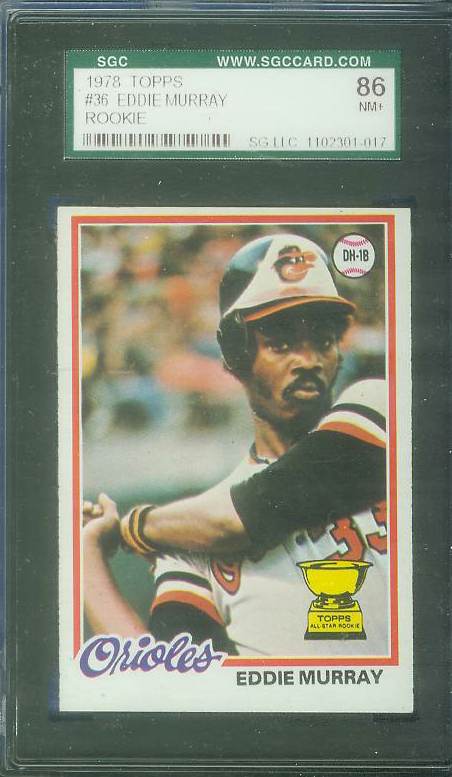 1978 Topps # 36 Eddie Murray ROOKIE [#sgc] (Orioles) Baseball cards value