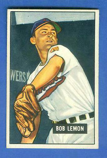 1951 Bowman # 53 Bob Lemon [#] (Indians,HOF) Baseball cards value