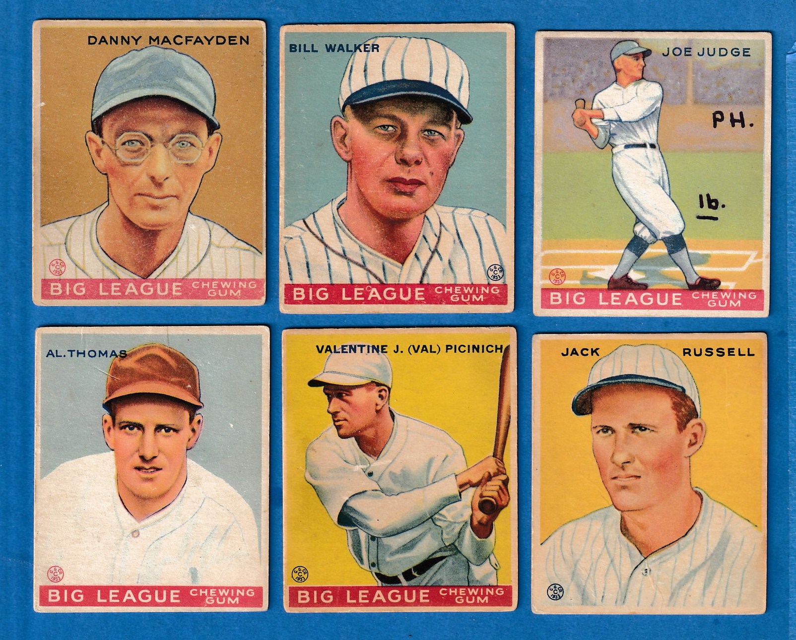 1933 Goudey #123 Jack Russell ROOKIE (Senators) Baseball cards value