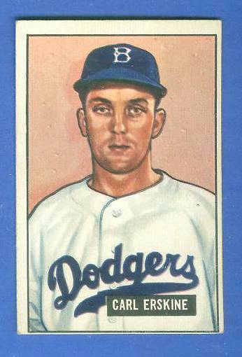 1951 Bowman #260 Carl Erskine ROOKIE SCARCE HIGH# (Brooklyn Dodgers) Baseball cards value