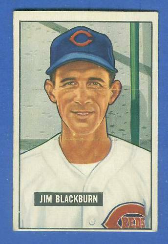 1951 Bowman #287 Jim Blackburn SCARCE HIGH# (Reds) Baseball cards value