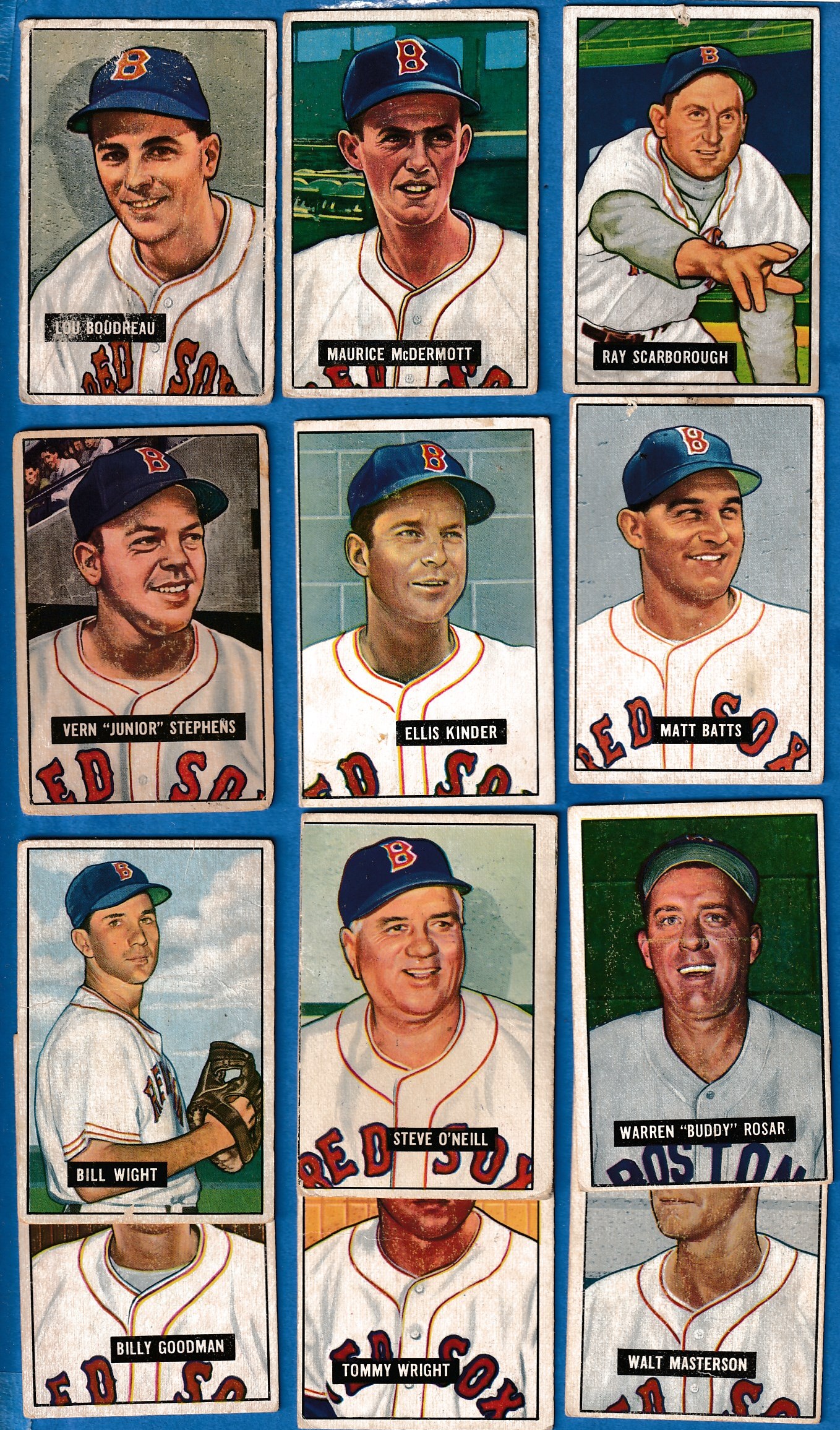 1951 Bowman  - RED SOX - Starter Team Set (12 different) Baseball cards value