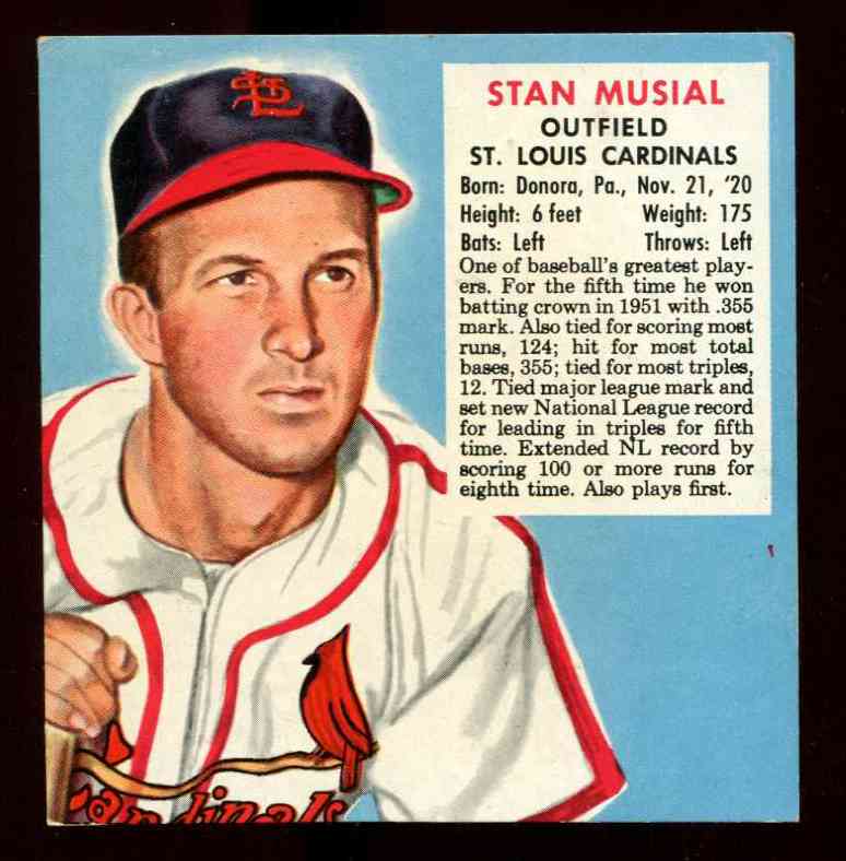 1952 Red Man #NL16 Stan Musial (Cardinals) Baseball cards value