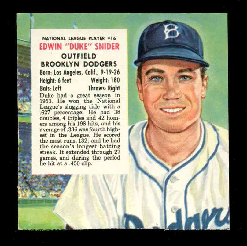 1954 Red Man #NL16 Duke Snider (Dodgers) Baseball cards value
