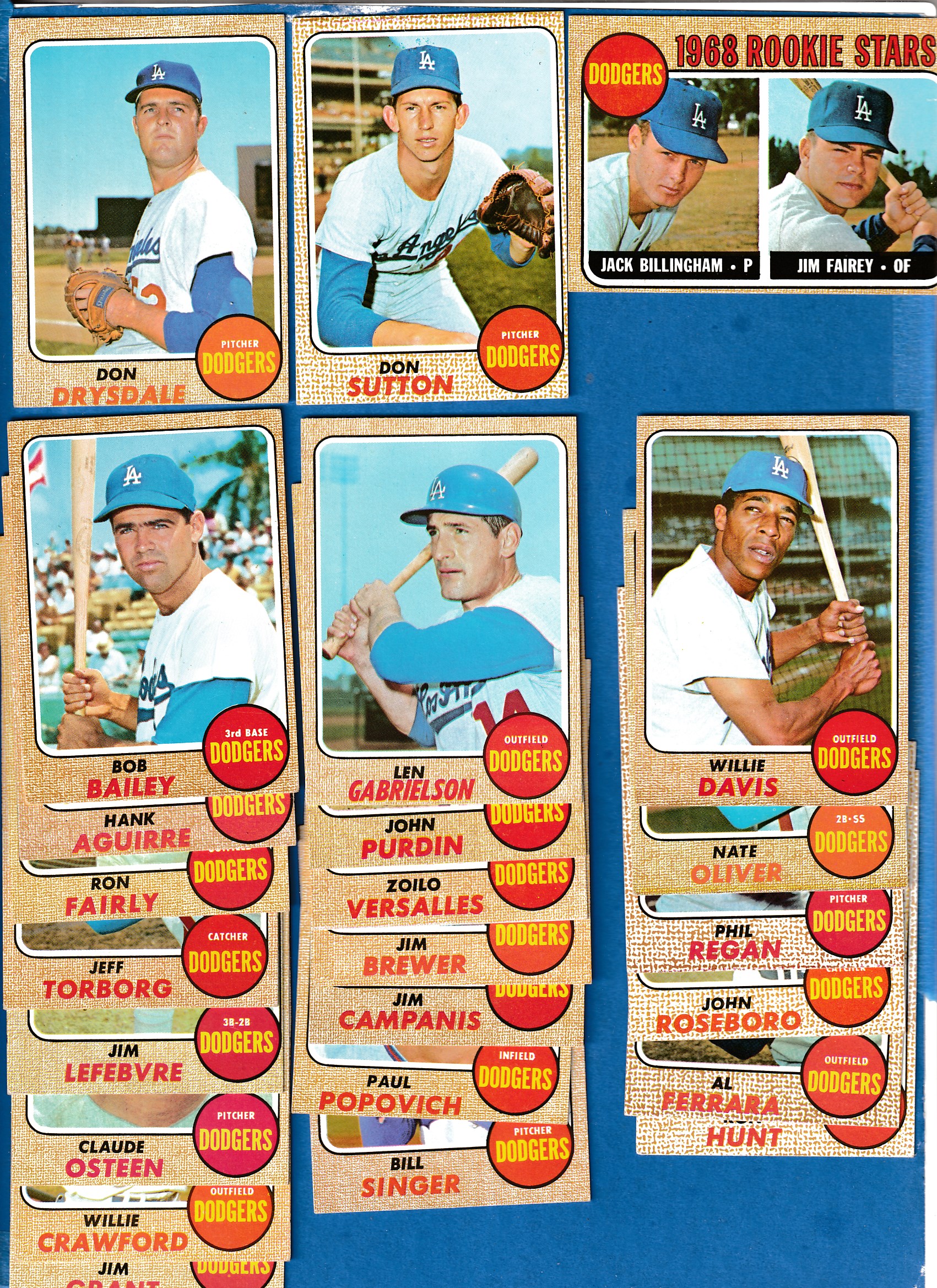 1968 Topps  - DODGERS Near Complete TEAM SET (24/27) Baseball cards value