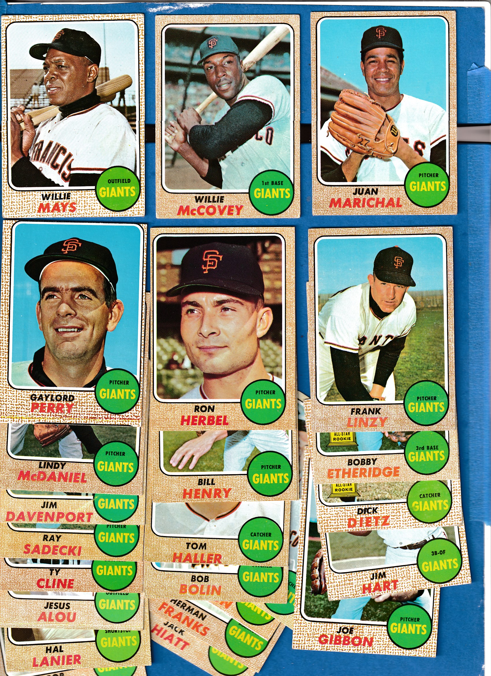 1968 Topps  - GIANTS Near Complete TEAM SET (21/25) Baseball cards value