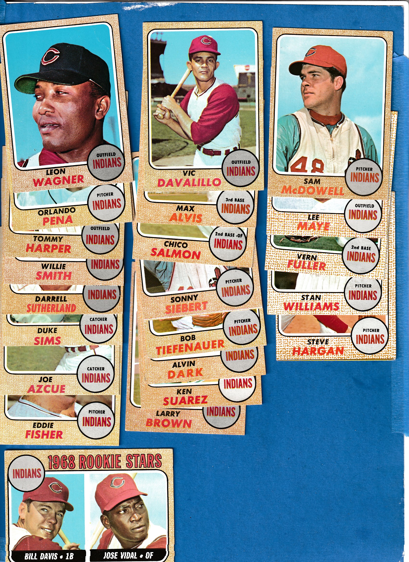 1968 Topps  - INDIANS Near Complete TEAM Set/Lot (21/25) Baseball cards value
