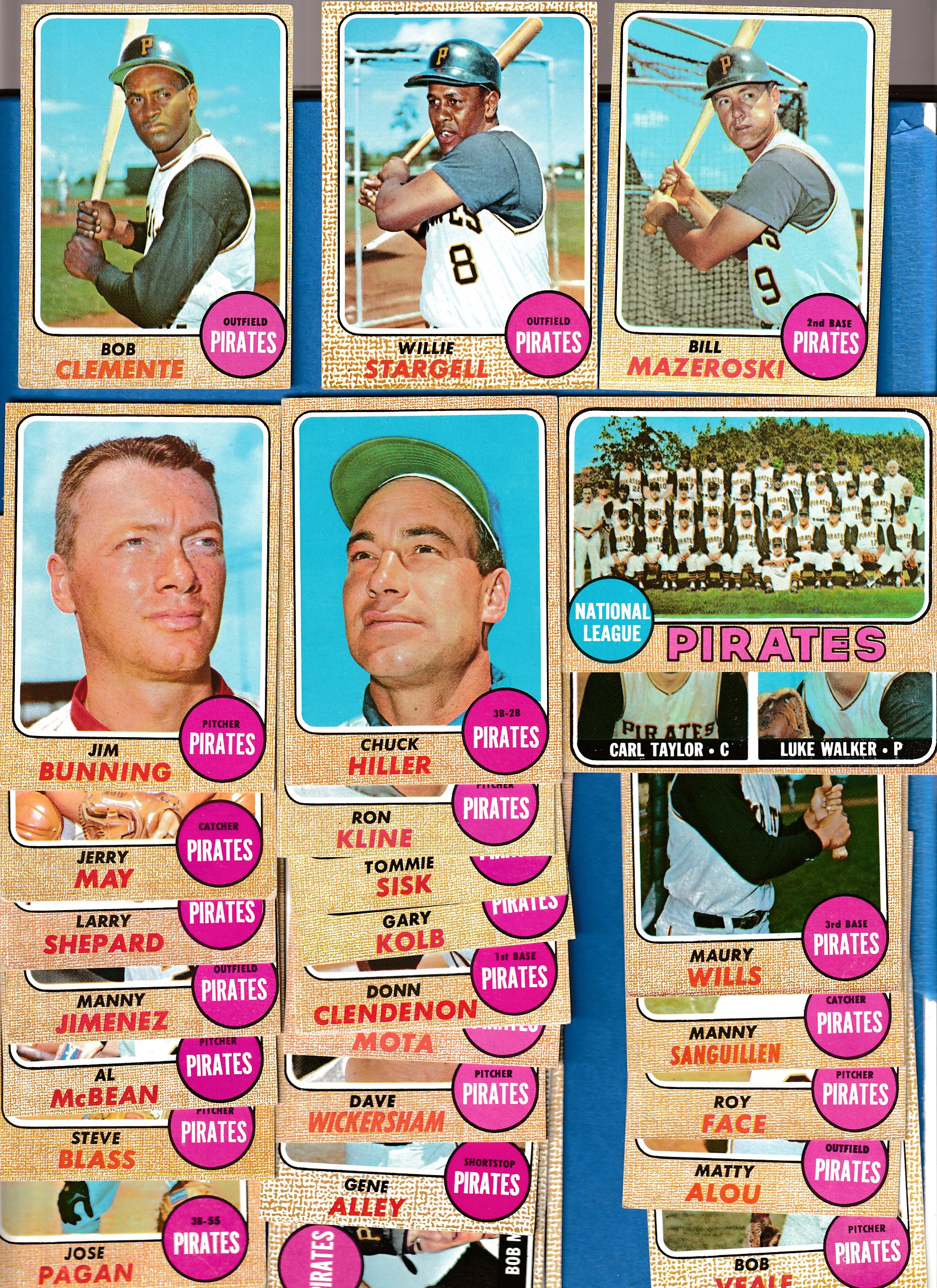 1968 Topps  - PIRATES Near Complete TEAM SET (26/27 cards) Baseball cards value