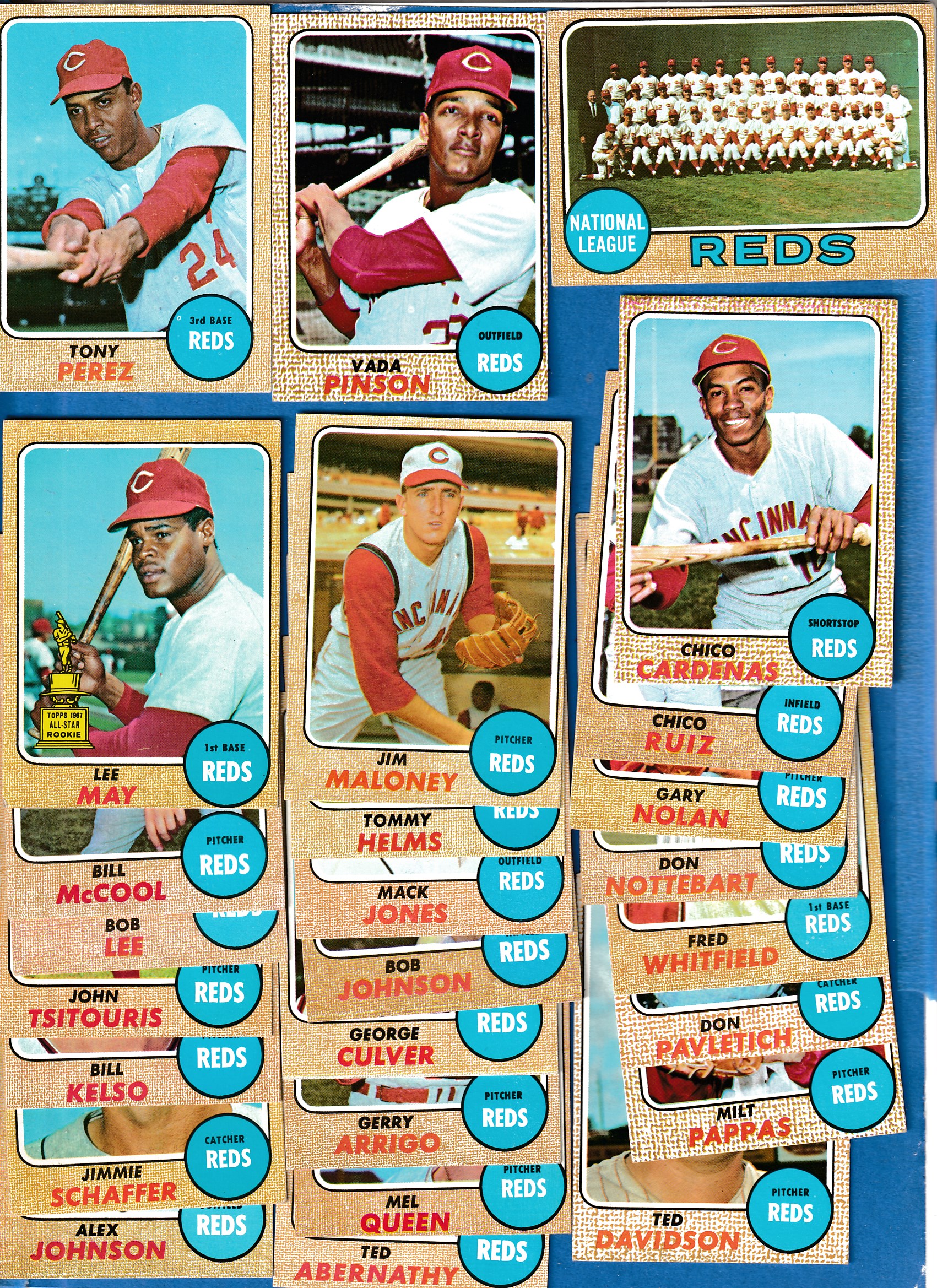 1968 Topps  - REDS Near Complete TEAM SET/Lot (25/30) Baseball cards value