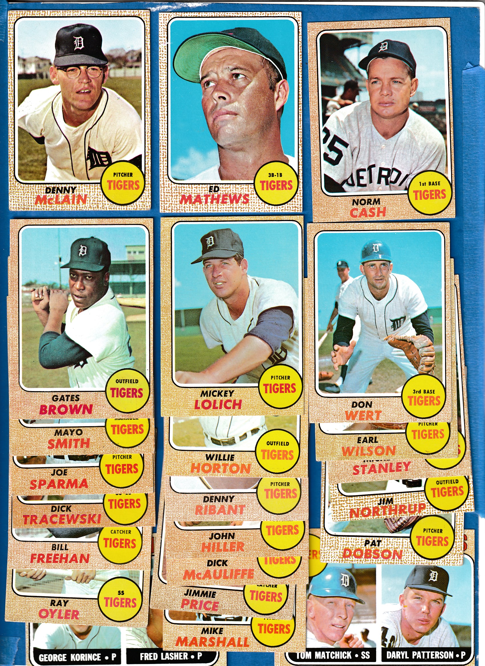 1968 Topps  - TIGERS Near Complete TEAM SET/Lot (24/25) Baseball cards value
