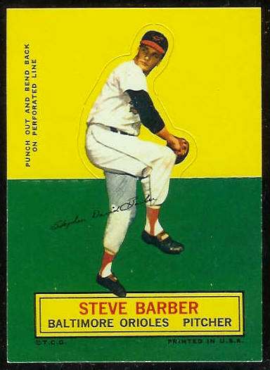 1964 Topps Stand-Ups/Standups - Steve Barber (Orioles) Baseball cards value