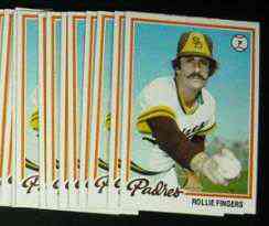 1978 Topps #140 Rollie Fingers - LOT of (10) (Padres) Baseball cards value