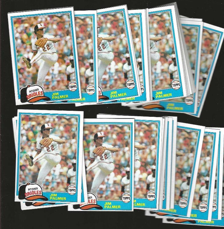 1981 Topps #210 Jim Palmer - Lot of (50) (Orioles,HOF) Baseball cards value
