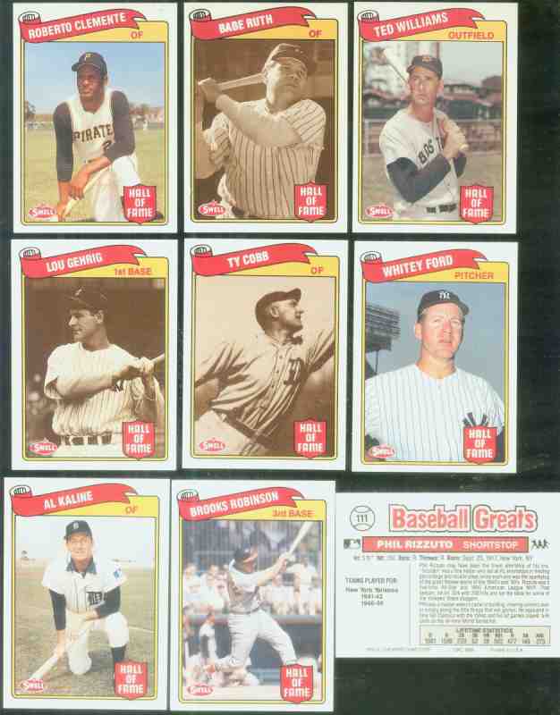 1989 Swell BASEBALL GREATS - Complete 135-card SET Baseball cards value