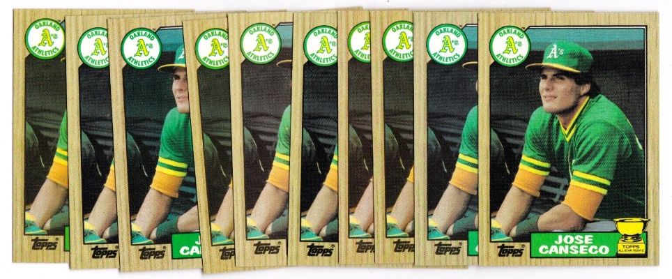 1987 Topps #620 Jose Canseco ROOKIE - Lot of (100) (A's) Baseball cards value
