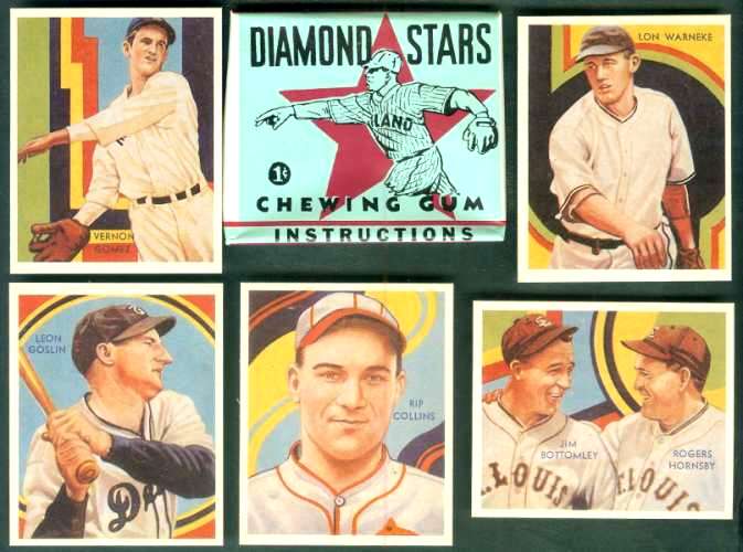 1934-36 DIAMOND STARS extension Reprint Set (12 cards) Baseball cards value
