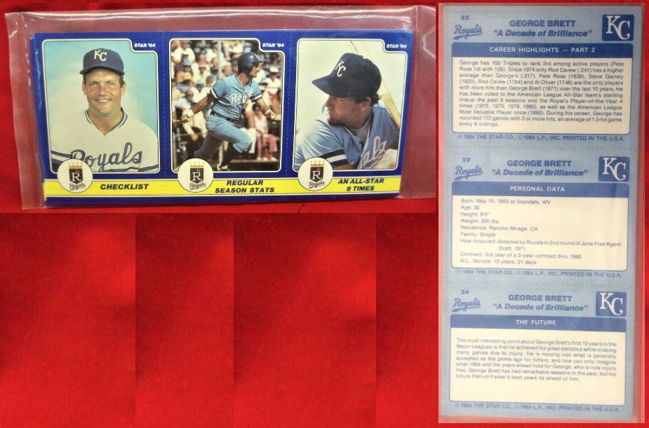 George Brett - 1984 Star Company - (25) Complete Sets (COMPLETE PANELS) Baseball cards value