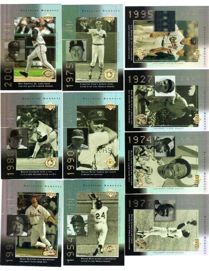 2000 Upper Deck - DEFINING MOMENTS - Complete Insert Set (10) Baseball cards value