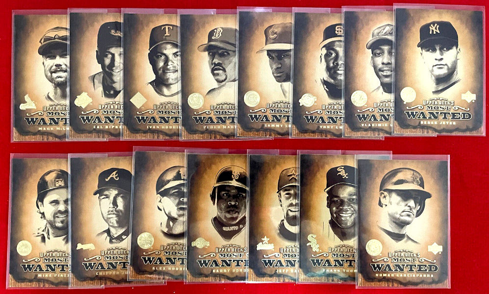 2000 Upper Deck - MOST WANTED - Complete Insert Set (15) Baseball cards value