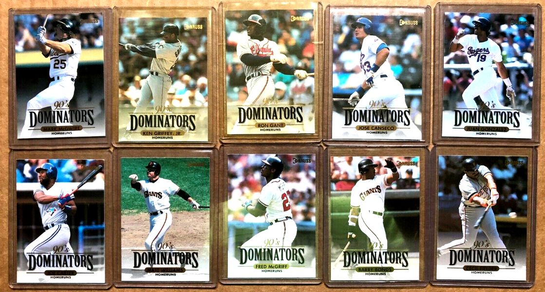 1993 Donruss DOMINATORS (HRs) - Complete Set (10 cards) Baseball cards value