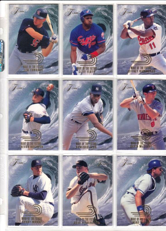 1993 Flair - WAVE OF THE FUTURE - Complete Insert Set (20 cards) Baseball cards value