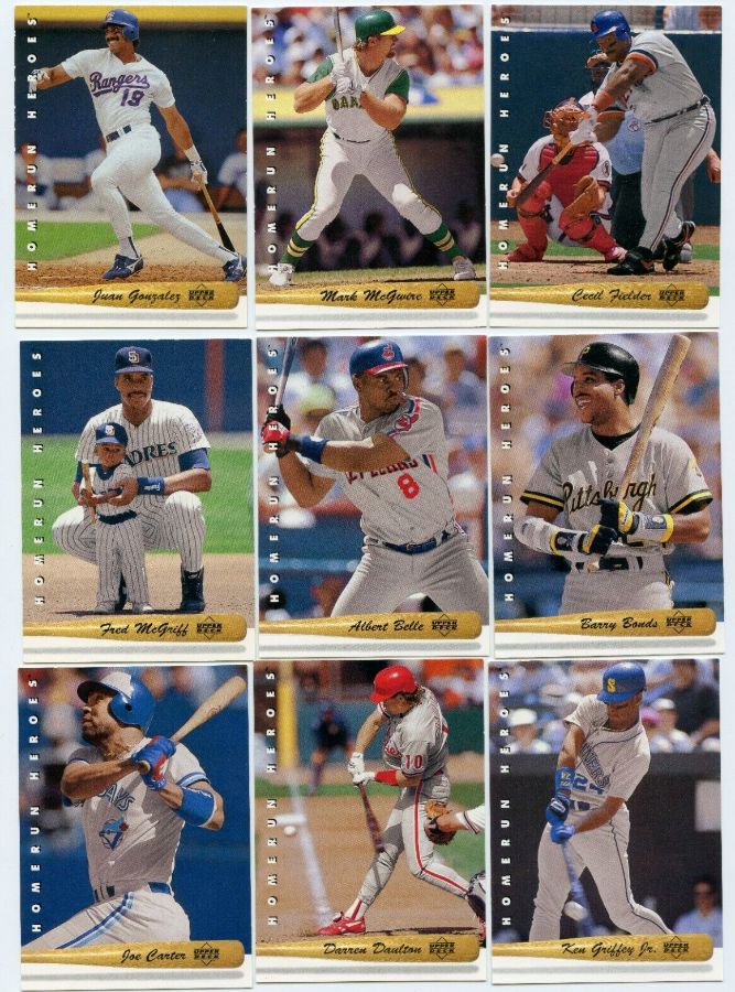1993 Upper Deck - HOMERUN HEROES - Complete Insert Set (28) Baseball cards value