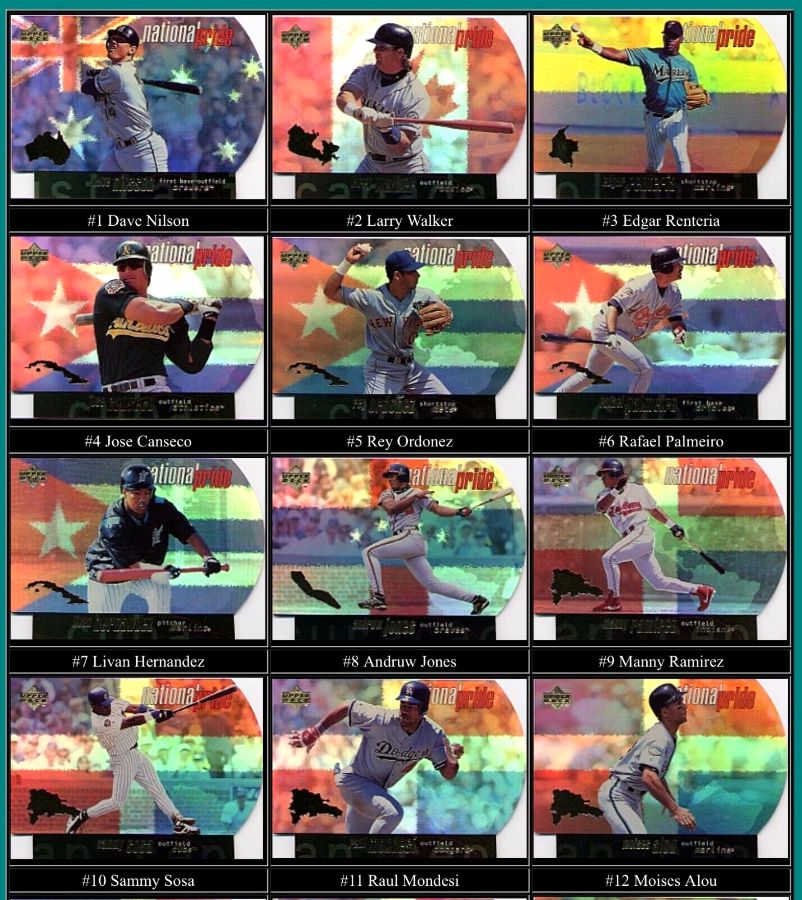 1998 Upper Deck - NATIONAL PRIDE - Complete Insert Set (42) Baseball cards value