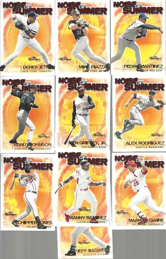2000 Fleer Showcase - NOISE of SUMMER - Complete 10-card Insert Set Baseball cards value