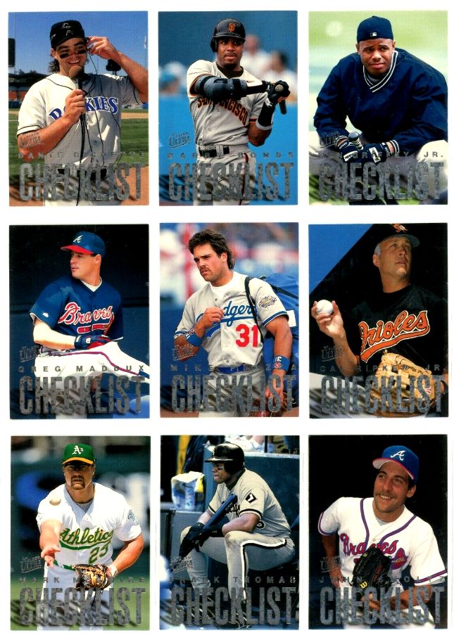 1997 Ultra - CHECKLISTS - Complete 10-card Insert Set Baseball cards value