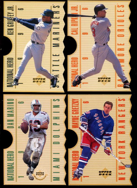 1996 UDA/Upper Deck NATIONAL HEROES - (40/FORTY) Die-Cut JUMBO card lot Baseball cards value