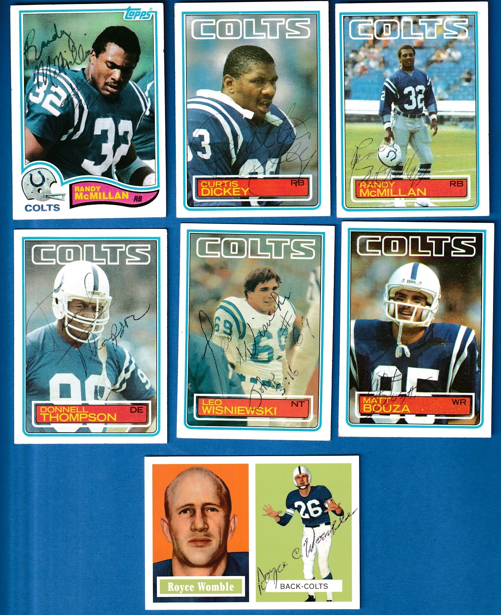   Baltimore COLTS - Team Lot of (7) AUTOGRAPHED cards (1982-2000+) Baseball cards value