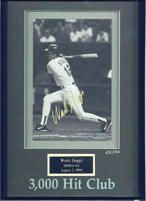  Wade Boggs - UDA LIMITED EDITION Autographed 3,000 Hit Club photo (Red Sox Baseball cards value