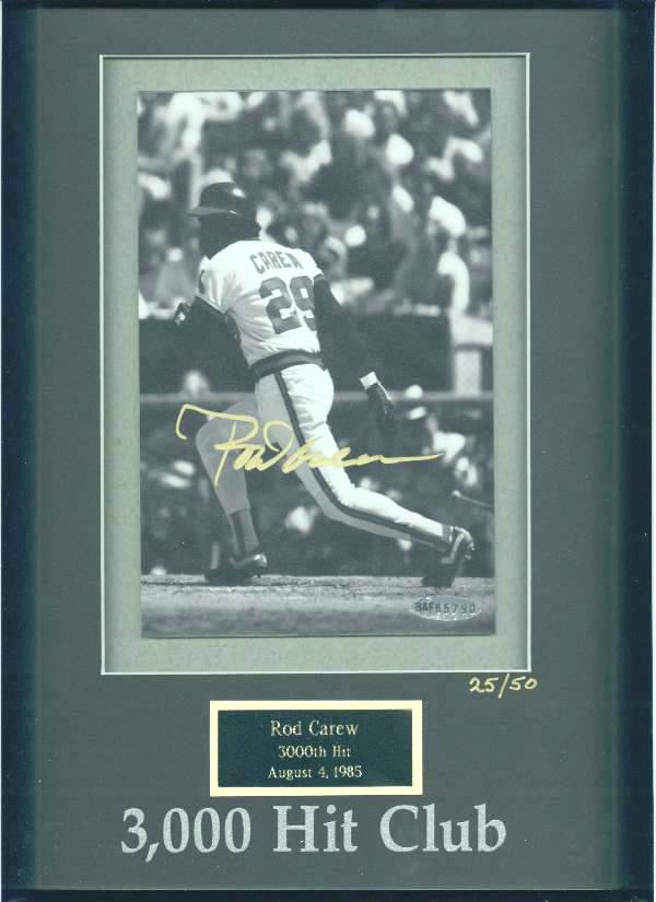  Rod Carew - UDA LIMITED EDITION Autographed 3,000 Hit Club photo (Twins) Baseball cards value
