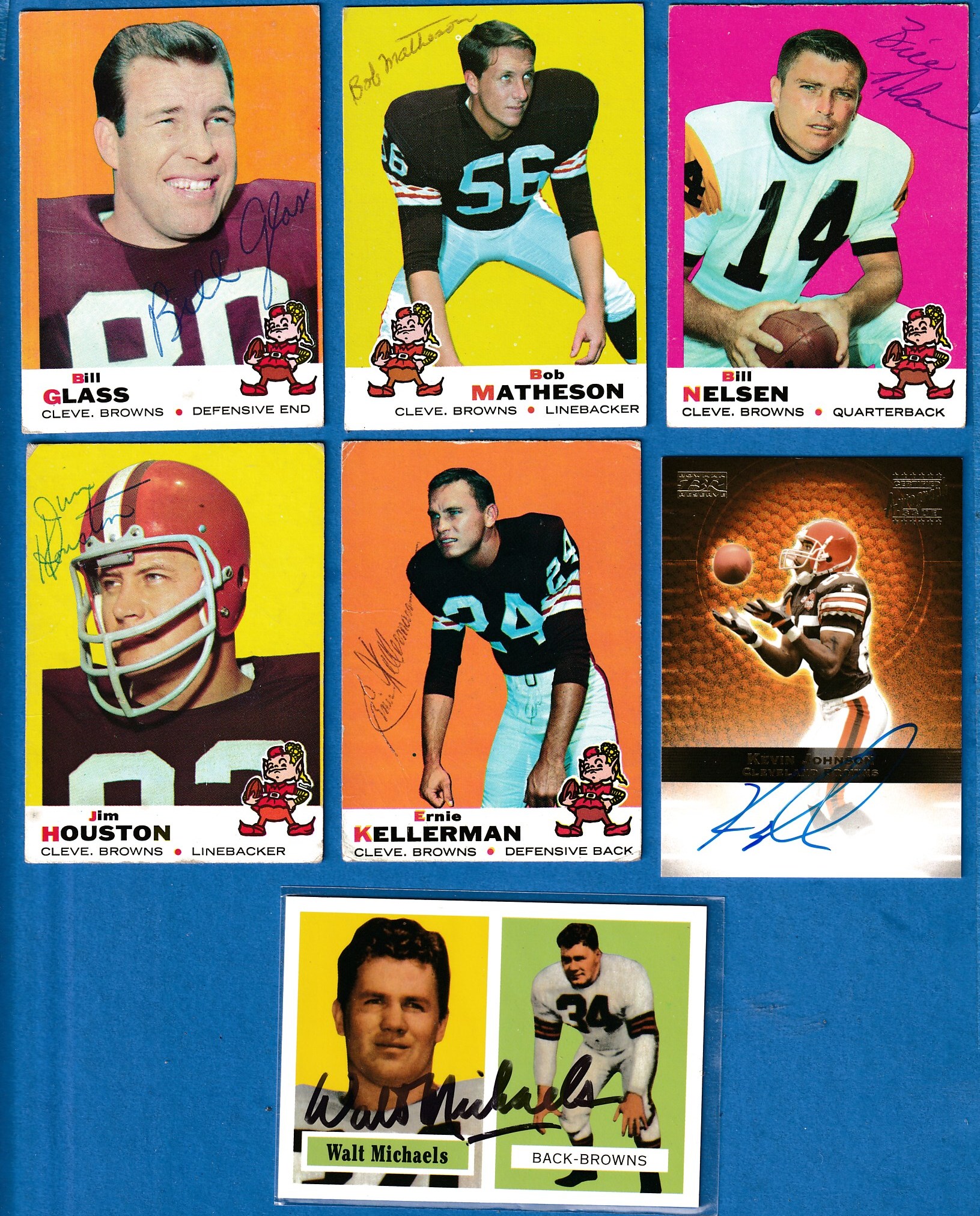   Cleveland BROWNS - Team Lot - (11) AUTOGRAPHED cards (1969-2000) Baseball cards value