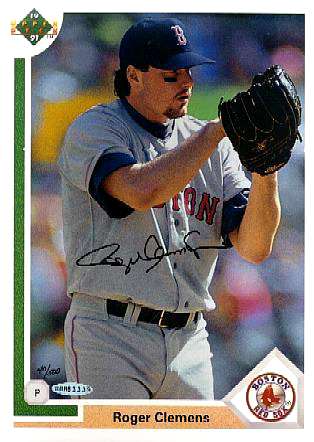 Roger Clemens - UDA AUTOGRAPHED - 1991 Upper Deck 8-1/2 x 11 inch Blow-Up Baseball cards value