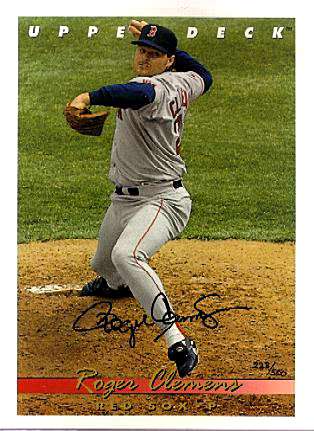 Roger Clemens - UDA AUTOGRAPHED - 1993 Upper Deck 8-1/2 x 11 inch Blow-Up Baseball cards value