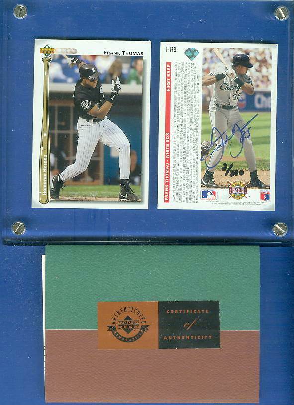 Frank Thomas - UDA AUTOGRAPHED - 1992 Upper Deck HOMERUN HEROES 2-card set Baseball cards value