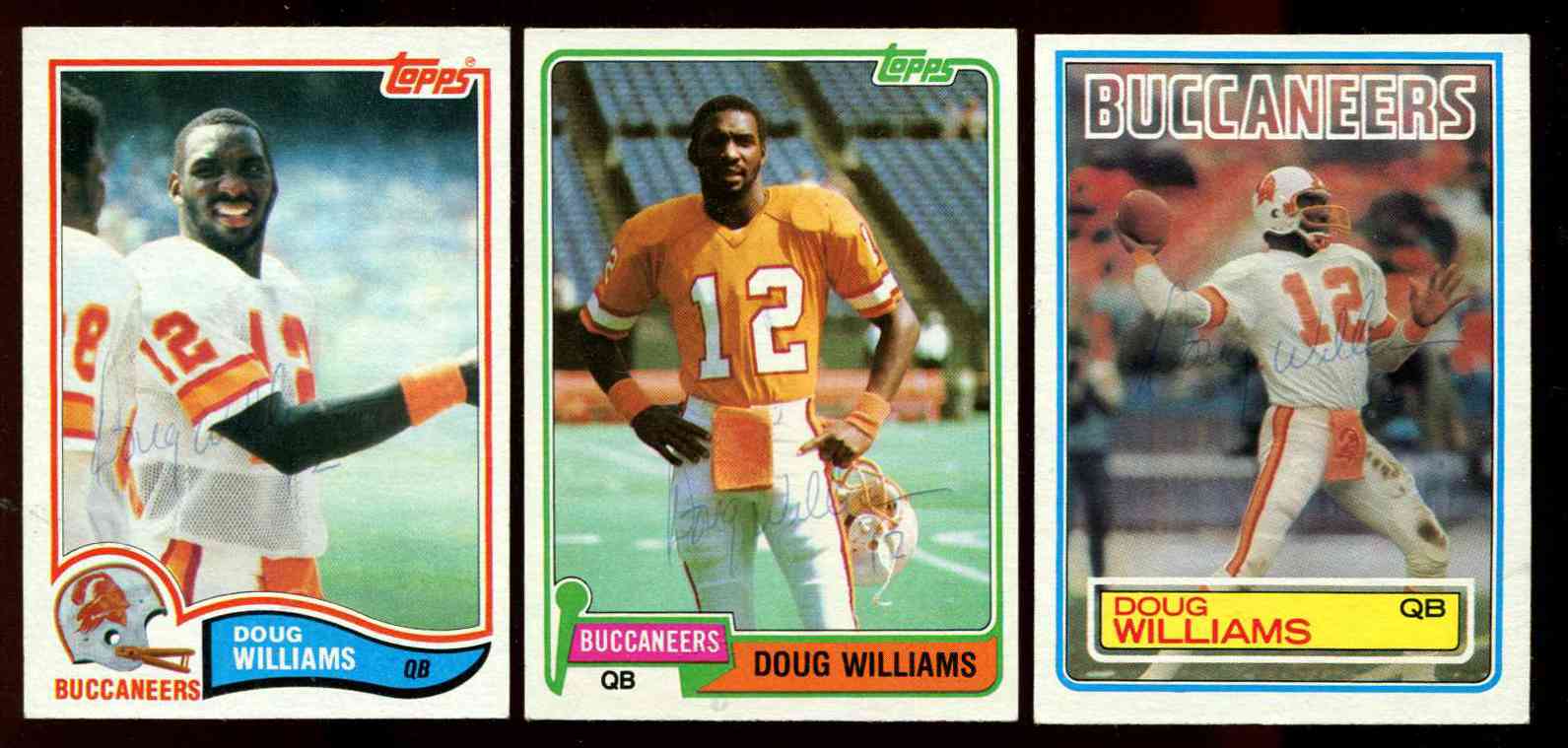  Doug Williams - Lot of (3) Autographed Topps cards (Buccaneers) Baseball cards value
