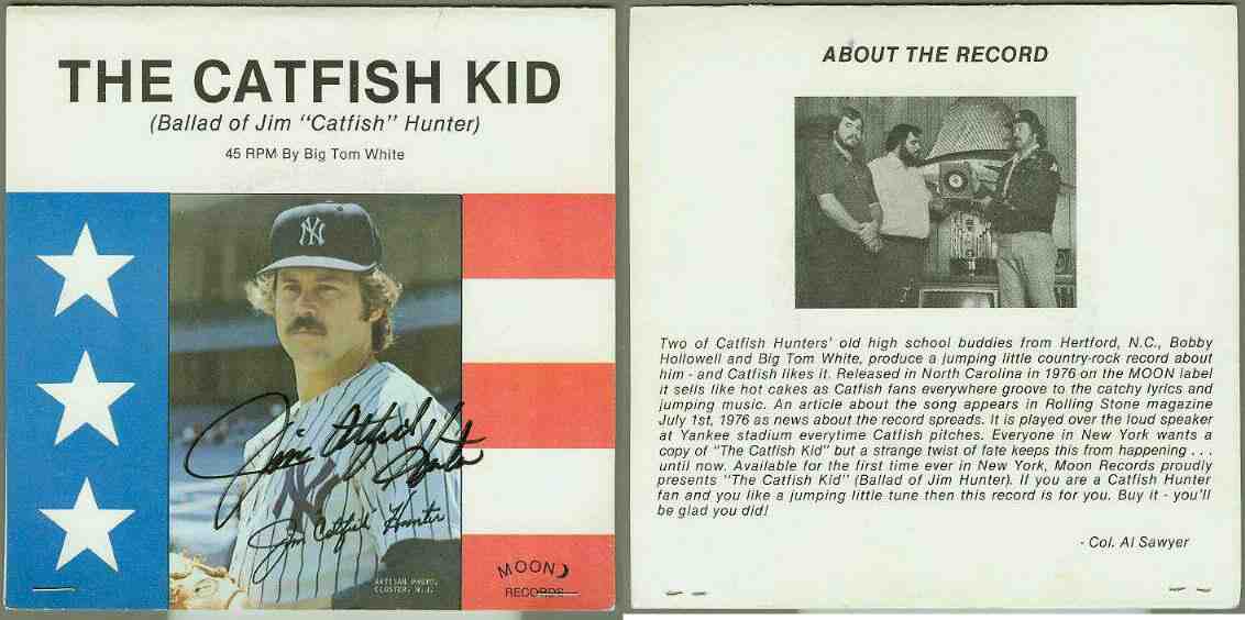  Jim 'Catfish' Hunter - AUTOGRAPHED 1976 45rpm RECORD 'The Catfish Kid' Baseball cards value