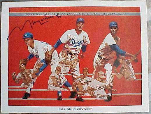  Maury Wills Autographed - 1984 Union Oil Dodgers 1963 World Championship Baseball cards value