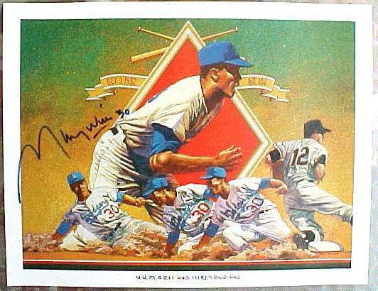  Maury Wills Autographed - 1984 Union Oil Dodgers NM/MT '104th Stolen Base' Baseball cards value