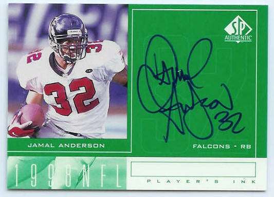  Jamal Anderson - 1998 SP Authentic 'Player's Ink' AUTOGRAPH (Falcons) Baseball cards value
