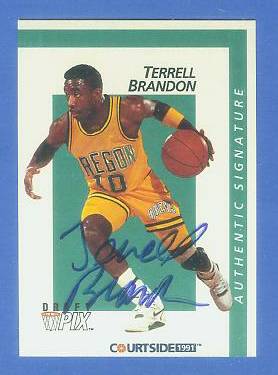  1991 Courtside #.6 Terrell Brandon AUTOGRAPH - Lot of (25) (Oregon) Baseball cards value
