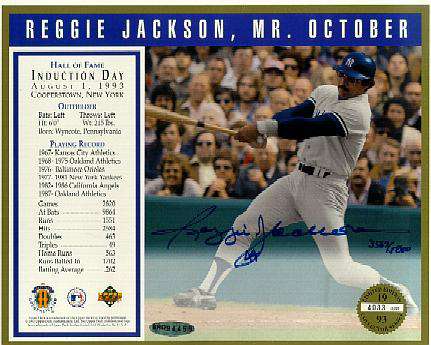  Reggie Jackson - UDA AUTOGRAPHED Commerative Sheet (Yankees) Baseball cards value