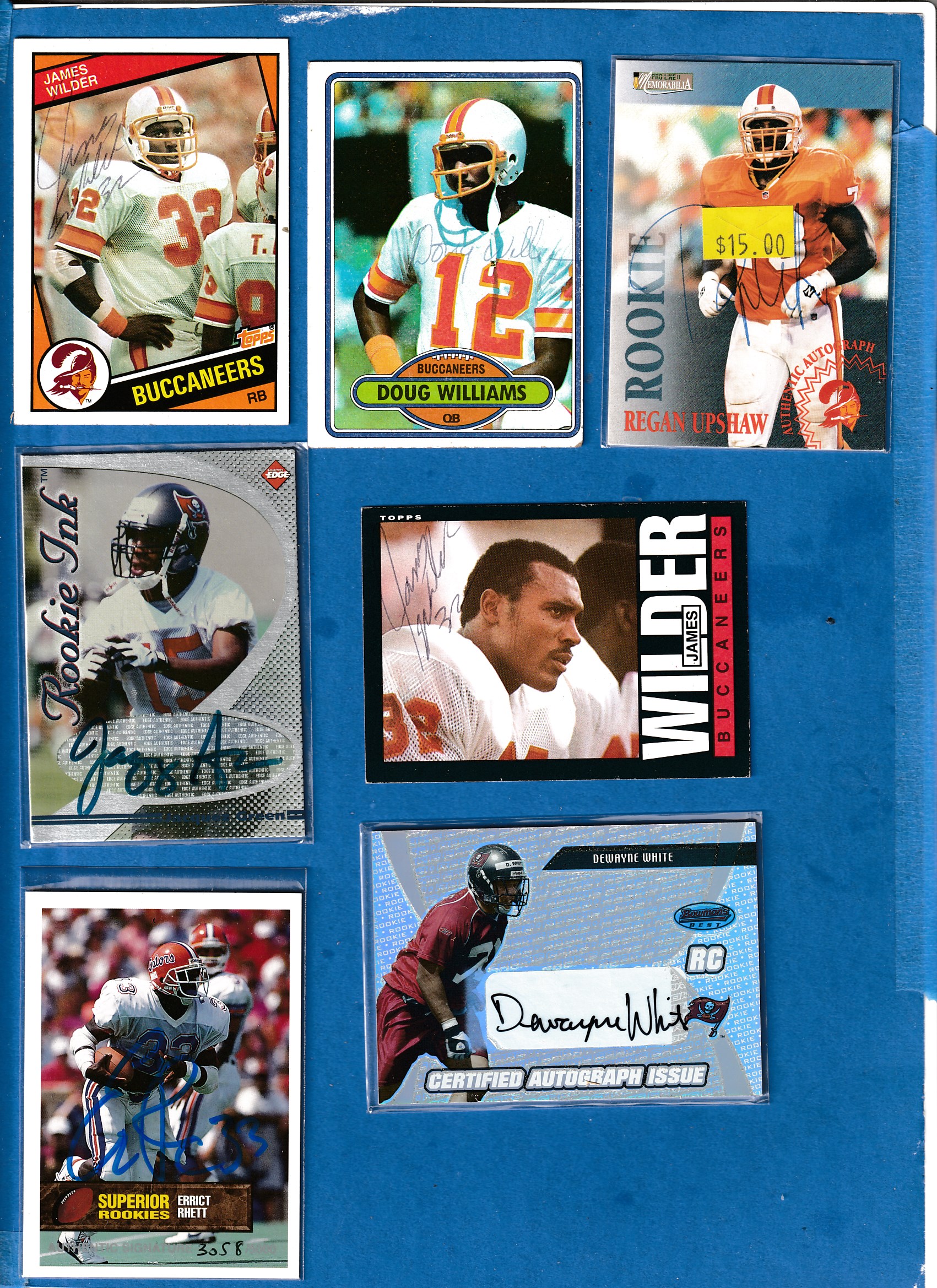   Tampa Bay BUCCANEERS - Team Lot - (9) AUTOGRAPHED cards (1980-2000's) Baseball cards value