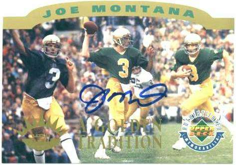 Joe Montana - UDA AUTOGRAPHED 'Golden Tradition' UDA Commemorative card Baseball cards value