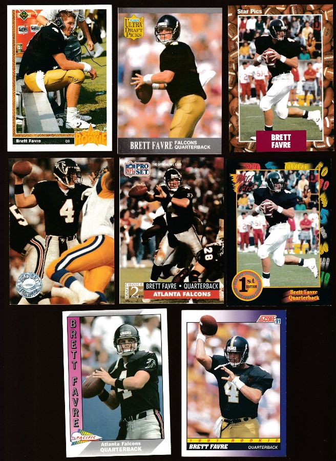Brett Favre -  1991 ROOKIES - Lot of (7) different Baseball cards value