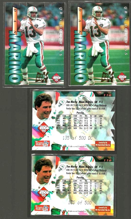 Dan Marino - 1995 Collector's Edge #118 22K GOLD [#/500] [#l] Baseball cards value
