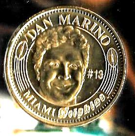 Dan Marino - 1996 Pinnacle Mint #13 GOLD PLATED COIN Baseball cards value