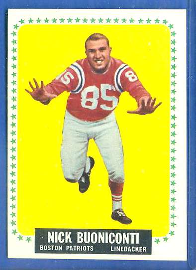 1964 Topps FB #  3 Nick Buoniconti [#] (Patriots) Football cards value